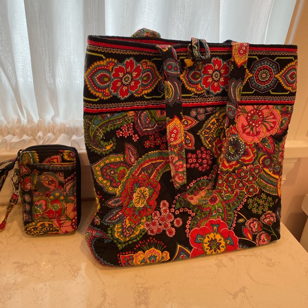 VERA BRADLEY duo set, tote bag with wristlet